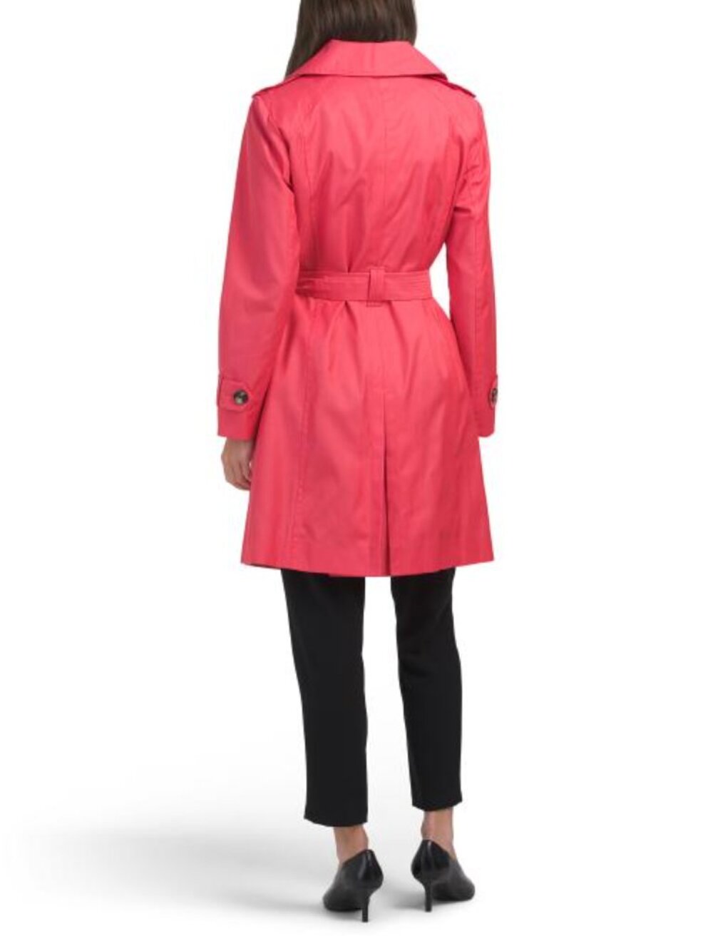 LONDON FOG Belted Trench Coat With Hood - Picture 3 of 4